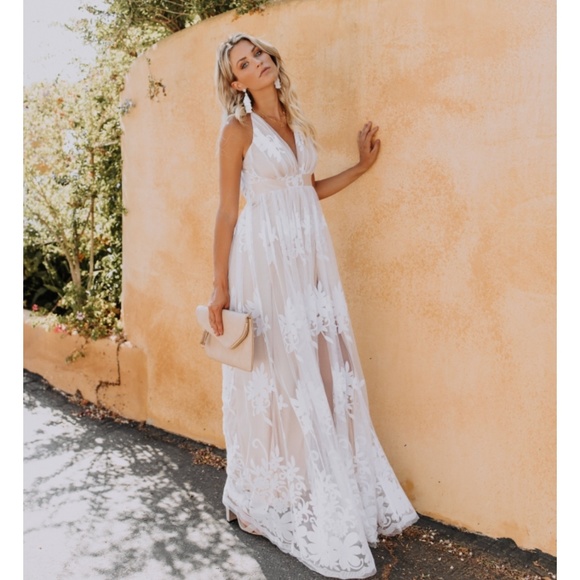 LONGINA White Lace Maxi Dress - Picture 6 of 8